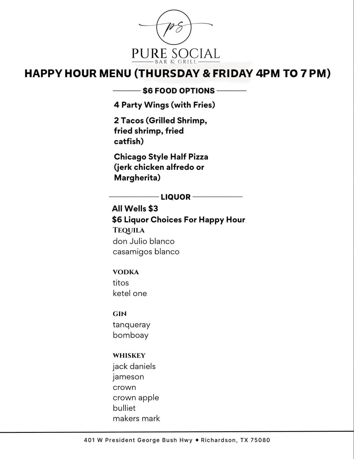 Happy Hour Menu
